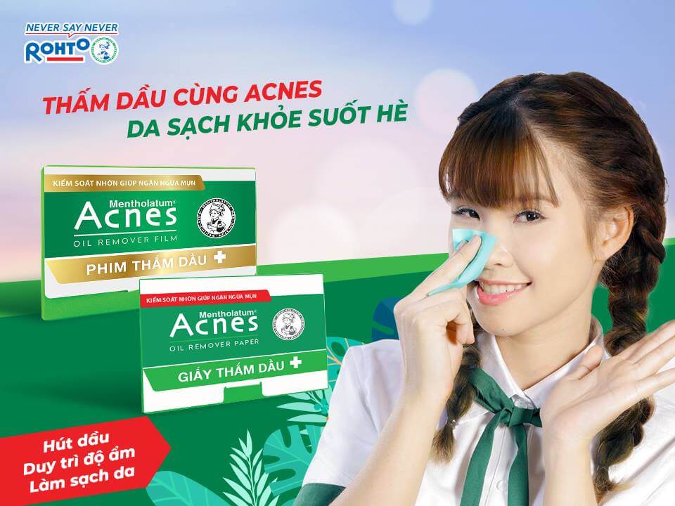 Phim thấm dầu Acnes ngăn chặn bóng nhờn