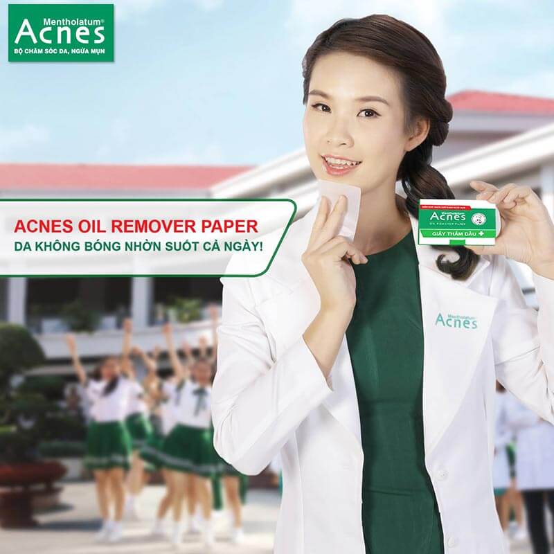 Acnes Oil Remover Paper sẽ giúp hút chất dầu trên da, giúp da sạch, hỗ trợ ngăn ngừa mụn.