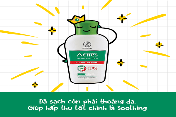 Acnes Soothing Lotion có khả năng dưỡng ẩm rất tốt cho làn da