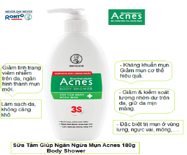 Sữa tắm dưỡng da ngừa mụn Acnes Body Shower