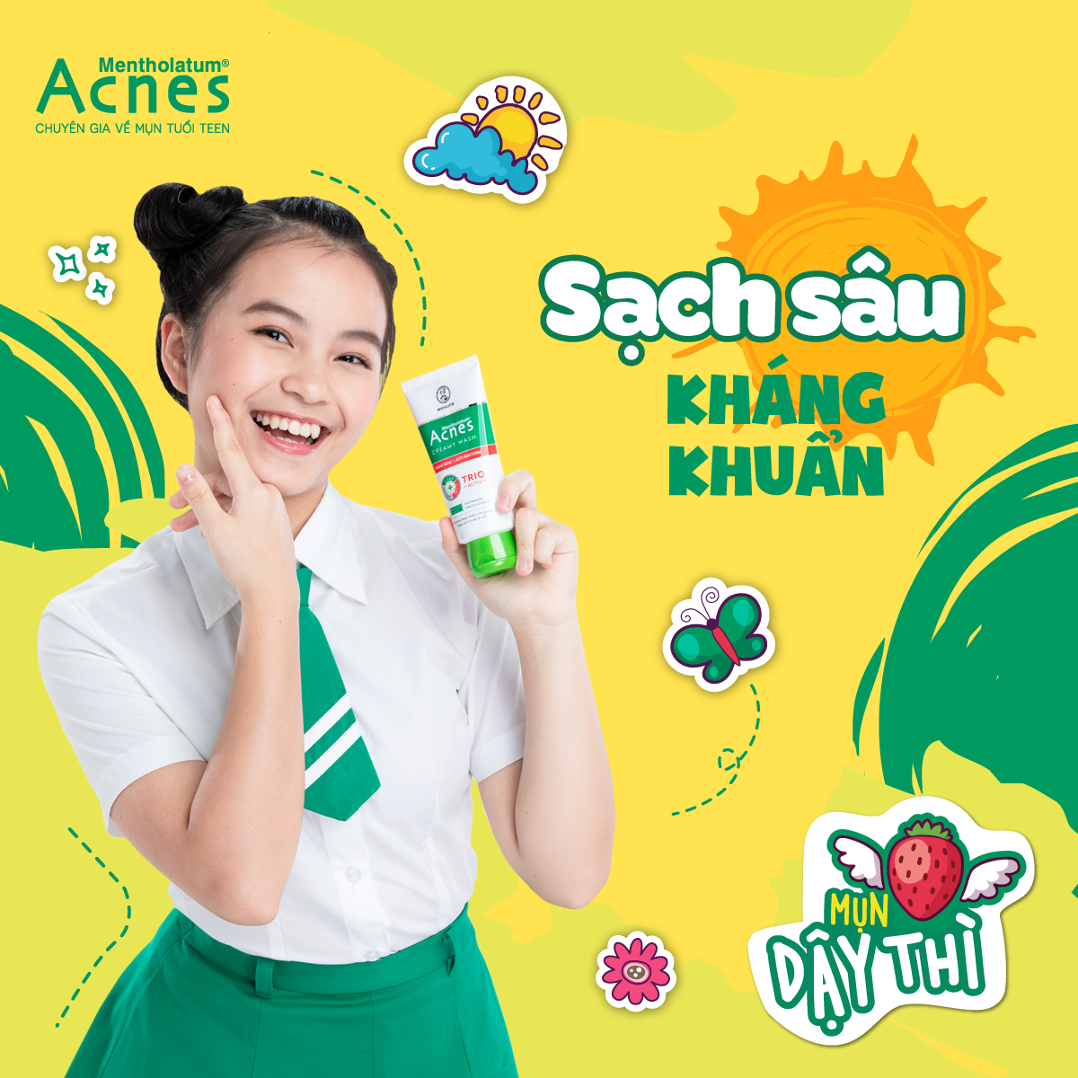 Trắng sáng, mịn màng nhờ Acnes Creamy Wash