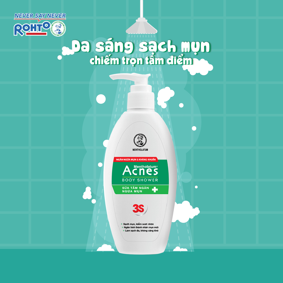 Acnes Body Shower với hương thơm dịu nhẹ, làm sạch sâu