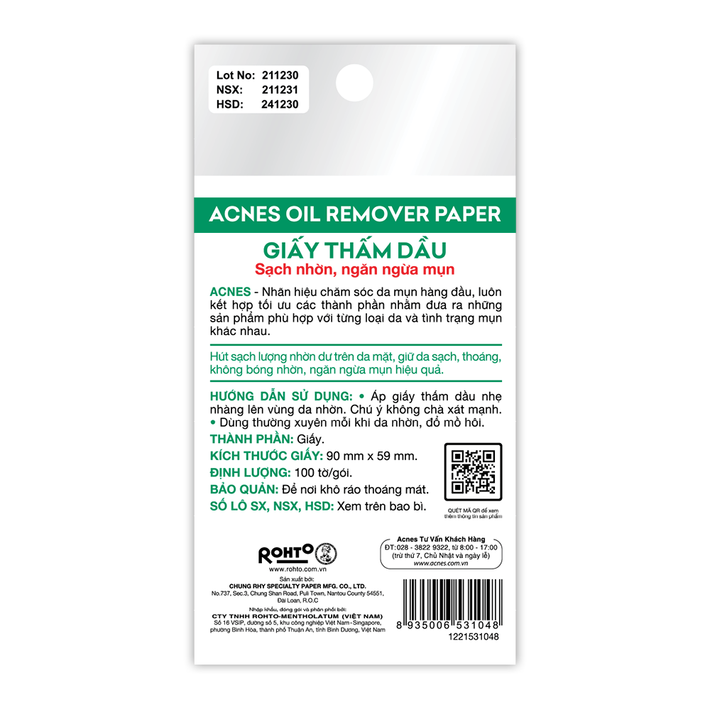 Acnes Oil Remover Paper (100 Tờ) - Ảnh 2