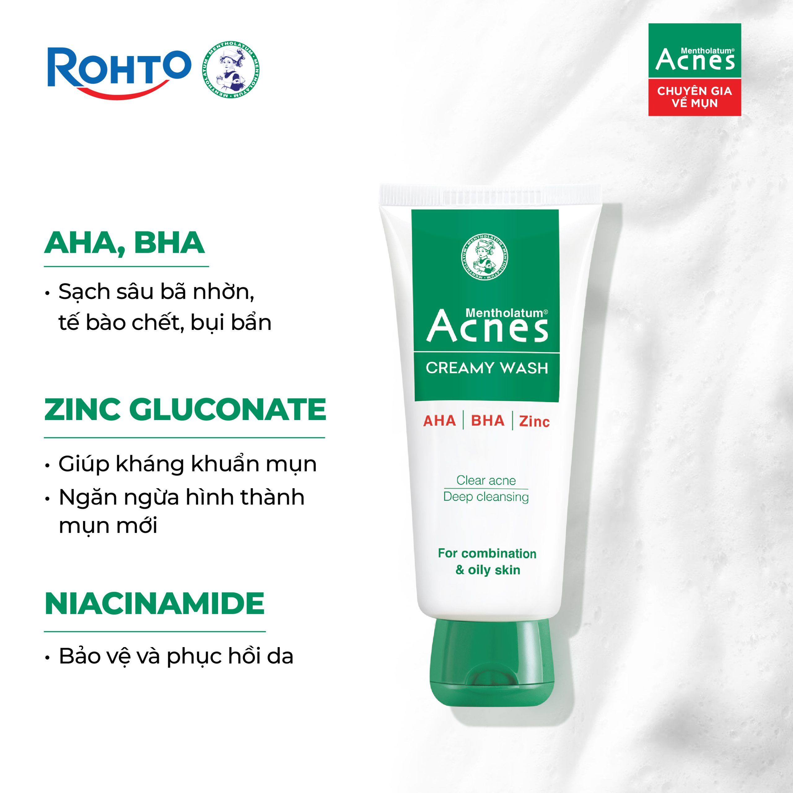 Mentholatum Acnes Creamy Wash - Ảnh 4
