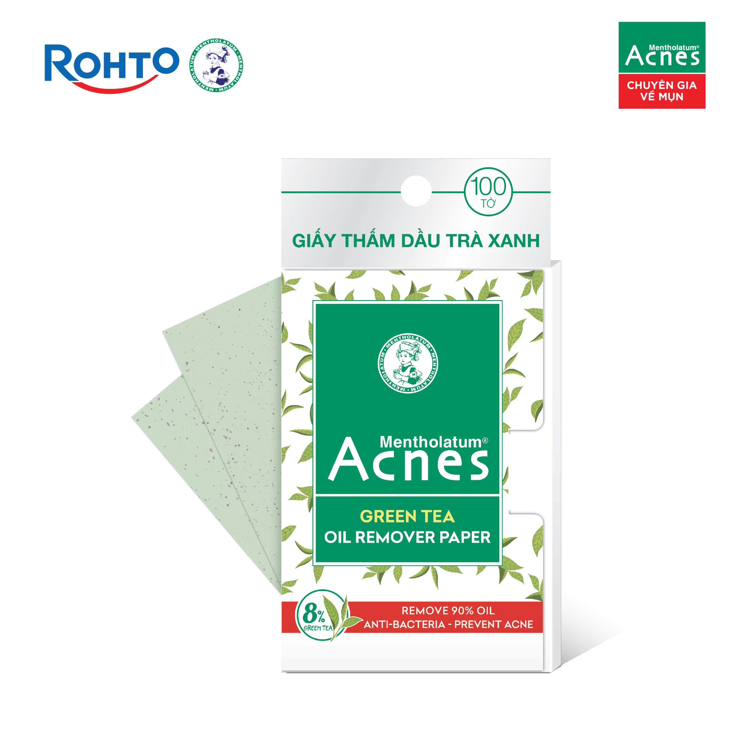 Mentholatum Acnes Green Tea Oil Remover Paper - Ảnh 2