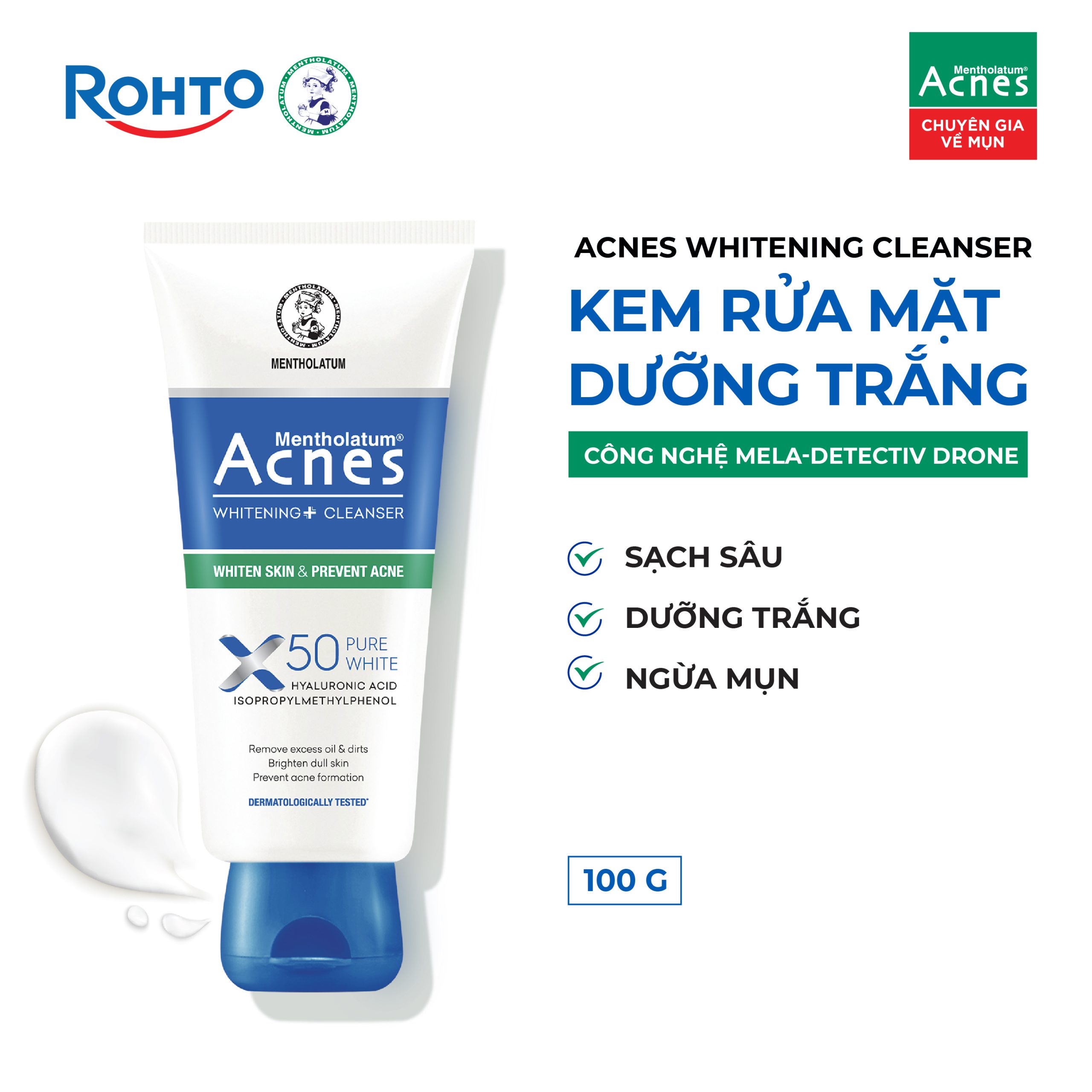Mentholatum Acnes Whitening + Cleanser - Ảnh 3