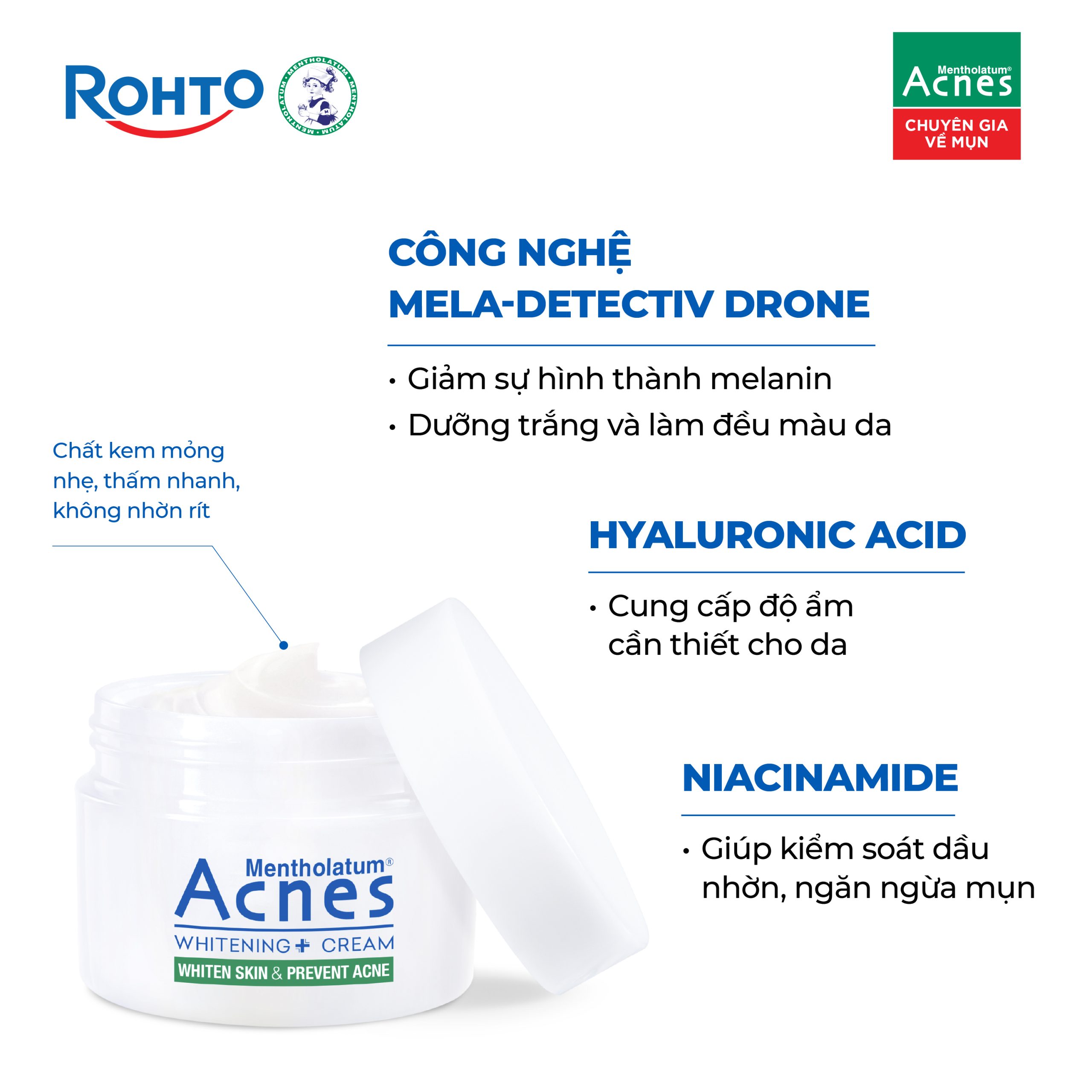 Mentholatum Acnes Whitening + Cream - Ảnh 4