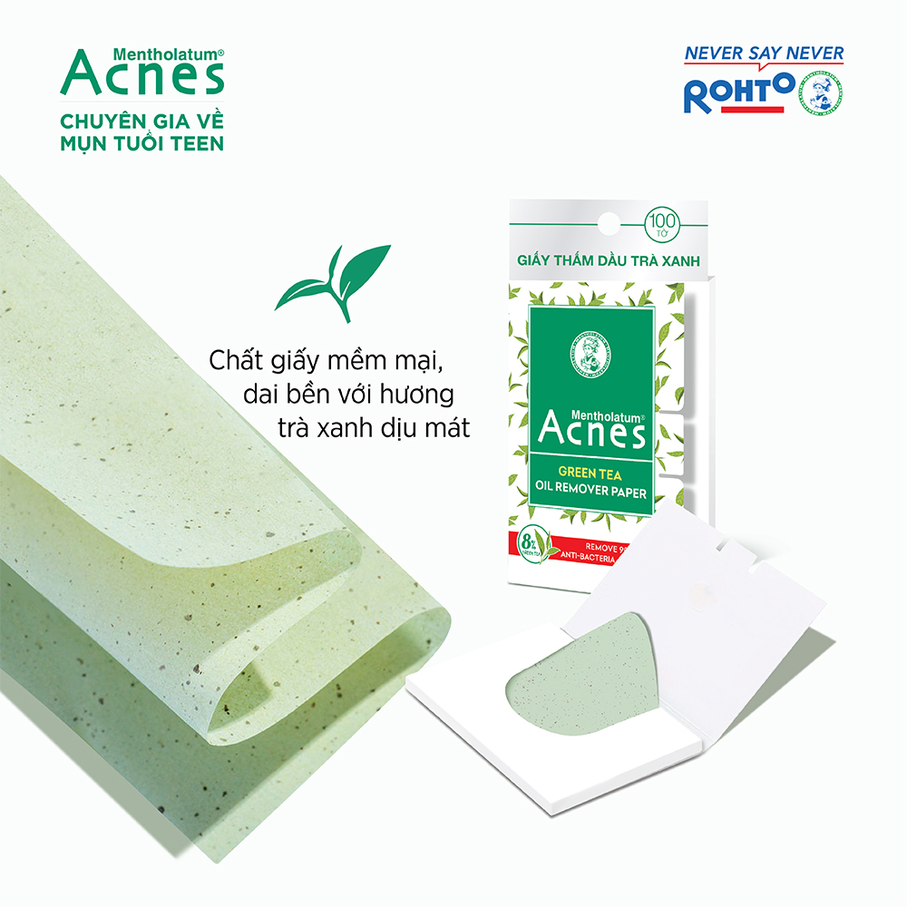 Acnes Oil Remover Paper Green Tea (100 Tờ) - Ảnh 6