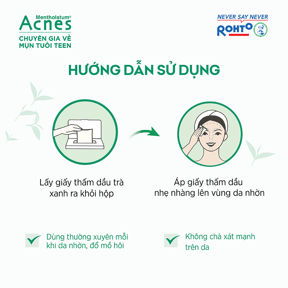 Acnes Oil Remover Paper Green Tea (100 Tờ) - Ảnh 7