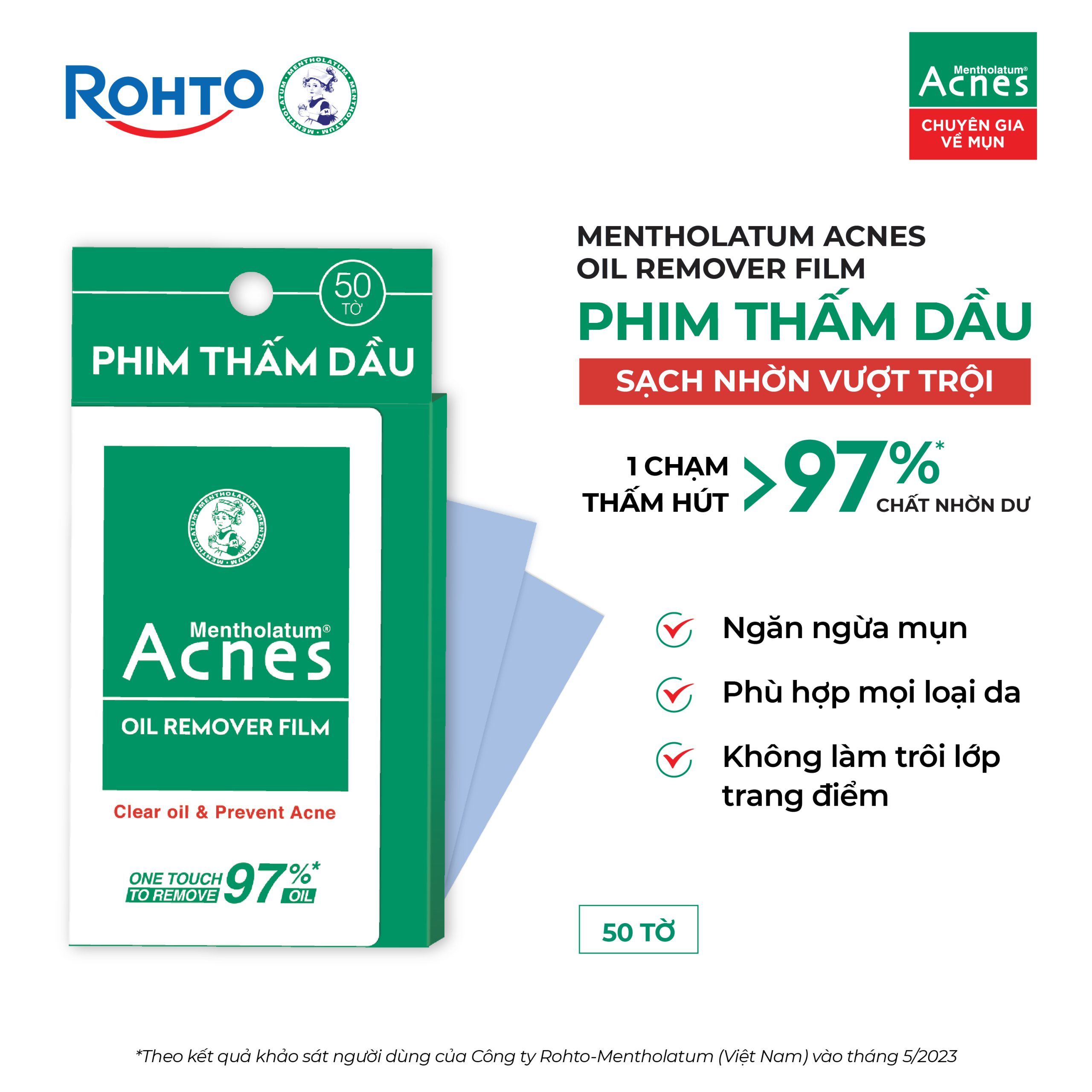 Mentholatum Acnes Oil Remover Film - Ảnh 3